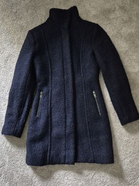 H&M Navy Wool-Blend Coat - Size US 2